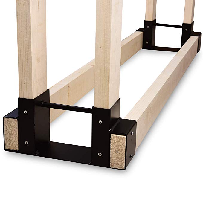 Outdoor-Brennholz-Protokoll-Speicher-Rack-Halterungs-Kit-Kamin-Holzspeicherhalter, der an beliebige Länge einstellbar ist